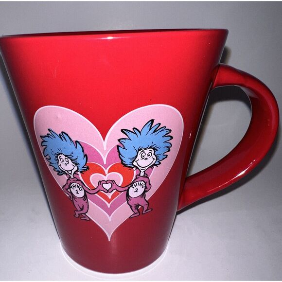 Dr. Seuss Thing One & Two‎ Universal Red Hearts Coffee Mug Love - Picture 1 of 6